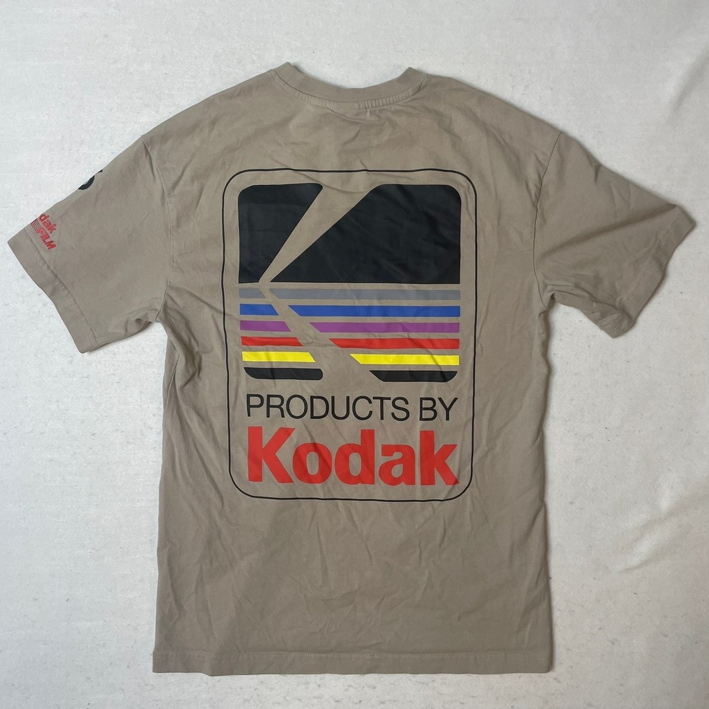 H&M x Kodak T Shirt Mens‎ XS Relaxed Fit Photo Film Logo Graphic Beige Tee